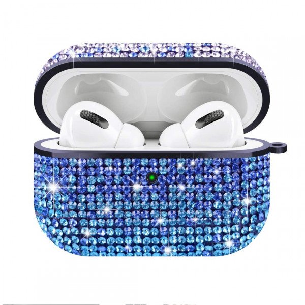 Wholesale Rhinestone Gradient Bling Glitter Sparkle Diamond Crystal Case for Apple Airpods Pro (Blue)